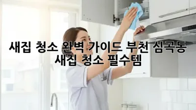 새집 청소 완벽 가이드: 부천 심곡동 새집 청소 필수템