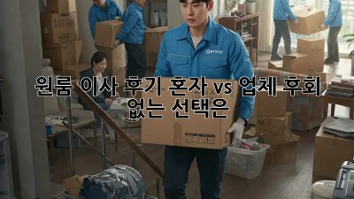 원룸 이사 후기: 혼자 vs 업체, 후회 없는 선택은?